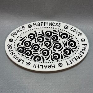 Our Name Is Mud Lorrie Veasey Inspirational Oval Serving Platter Peace Love Deco